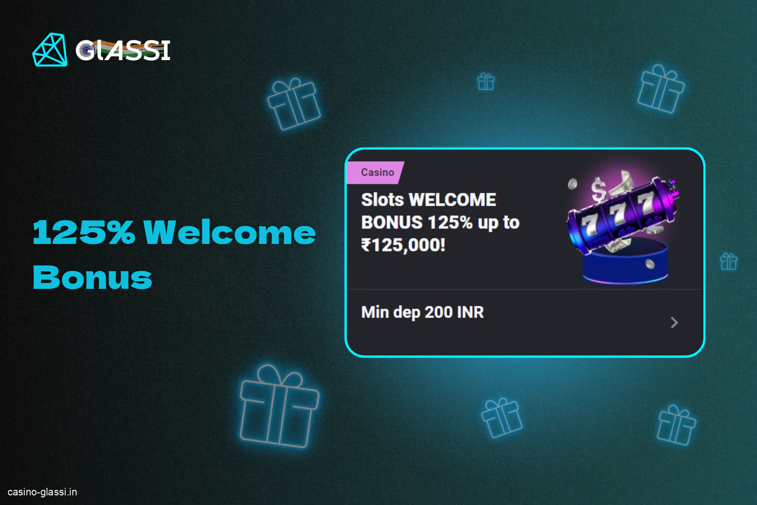 125% Welcome Bonus for New Players from India at Glassi Casino