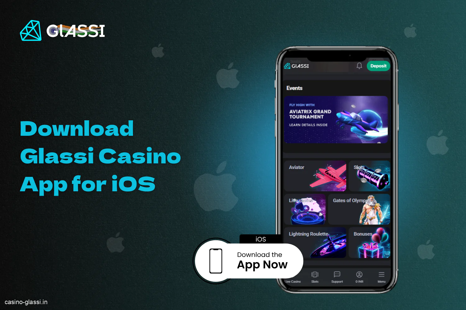 Download the Glassi casino mobile app for ios in India to your iPhone for quick access to the game