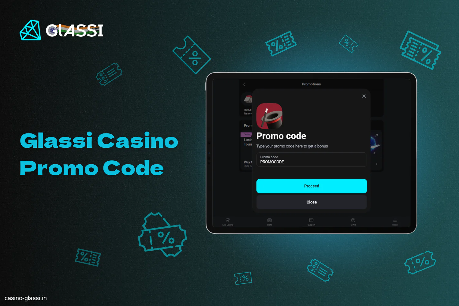 Players from India can use the Glassi Casino promo code to get additional bonuses