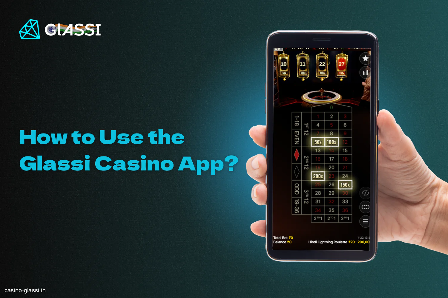 Glassi casino mobile app is easy to use for gamblers from India