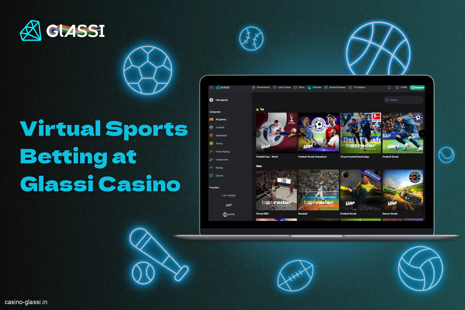 Glassi casino has a virtual sports betting section for users from India